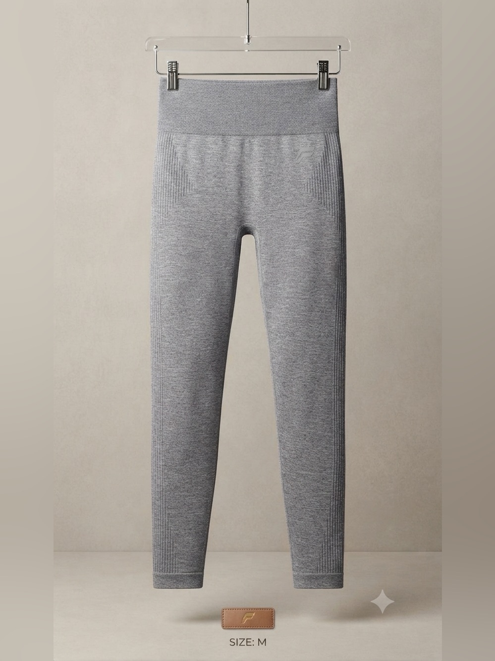 High-Waist Seamless Grey Leggings for Women